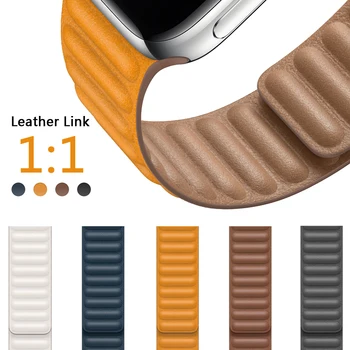 Nahast Link rihm Apple watch band 44mm 40mm 38mm 42mm watchabnd 1:1 originaal Magnetic Loop käevõru iWatch seires 5 4 6 SE