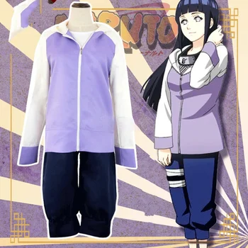 Naiste Anime Akatsuki Shippuuden Hinata Hyuga 2. Põlvkonna Full Combo Set Cosplay Kostüüm Kaks Tükki ( Jope + Püksid )