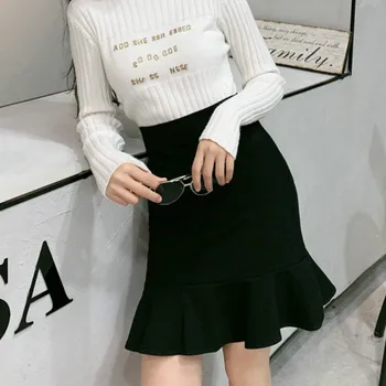 Naiste seelikud Kõrge Vöökoht Elegantne Office Lady Tahke Lihtne, Kõik-mängu Fashion Sügisel korea Versiooni Üle Põlve Uued Vabaaja Populaarne