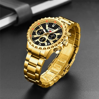 NIBOSI 2021 Meeste Kellad Top Brändi Luxury Gold Watch Roostevabast Terasest Suur Dial Käekell Quartz Sport Kellad Relogio Masculino