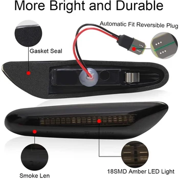 NLpearl 1pair Dünaamilise LED-pidurituled Kerge Fender Blinker Lamp BMW E90 E91 E92 E93 E60 E82 E87 E46 Voolab suunatuli Lamp