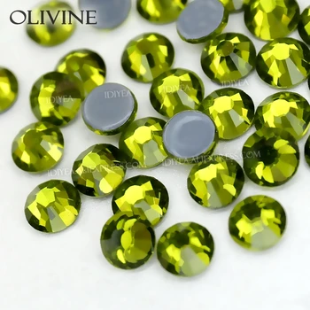 Olivine hot fix flatback kive kleit art särab kristallid kiirparandus prügikasti raputas kivid selga riided, vahuveini litrid