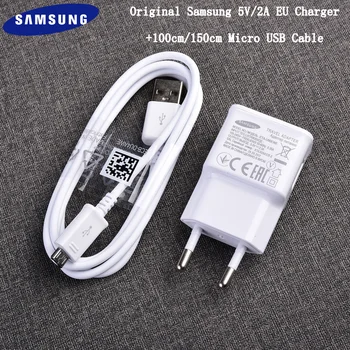 Originaal Samsung Galaxy USB Laadija 5V 2A ELI Seina Adapter 100cm/150cm Micro Usb Kaabel S4 S6 S7 Serv j7 j5 j3 j4 Märkus 4 5 A10