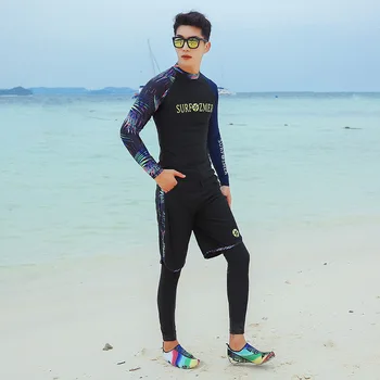 Paar Lööve Valvurid Ujumistrikoo Ujumispüksid Naiste Swiming Sobiks 2019 Tüdrukud Korea Supelrõivad Eraldatud Seelik Pikk Varrukas Surfamine