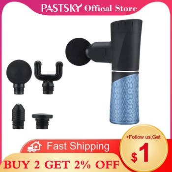 Pastsky Mini Sidekirmega Massaaž Relv 32 Käiku 3500r/min Sügaval Lihaste Vibratsiooni Leevendust Valu Tasku Massager Fitness LED-Ekraan, 4 Pead
