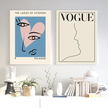 Picasso Vogue Plakatid Ja Pildid Abstraktse Tüdruk Rida Suudelda Silmad Seina Art Lõuend Maali Tants Keha Jaoks Pilte, Elutuba Decor
