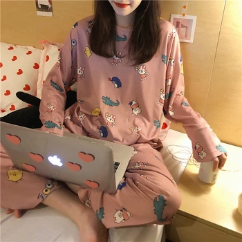 Pidžaama Naiste Mood Pyjama Armas Lahti Pijamas De Mujer 2021 Uus Pikkade Varrukatega Püksid Daamid Pluss Suurus Sobiks Home Service