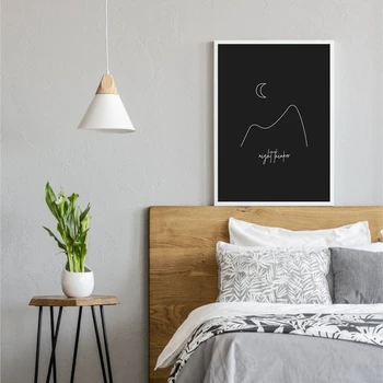 Päev Unistaja Öö Mõtleja Plakat Ja Trükib Minimaalne Must Valge Sein Pilt Sun & Moon Line Drawing Canvas Maali Home Decor
