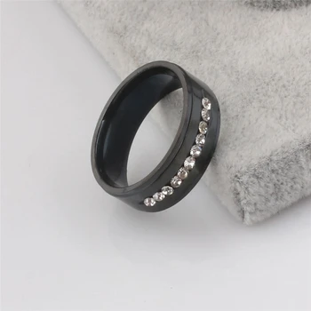 QianBei Vintage Musta Värvi Rõngad Sulamist Kive sõrmustes Unisex Pool Trendikas Ehteid 8mm Lai Mehed Naistele Kingitusi