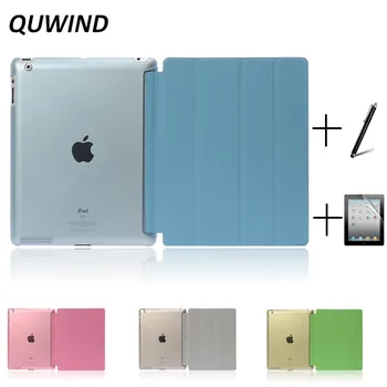 QUWIND Ultra Slim Murra PU Nahast koos Crystal Hard Back Smart Stand Case Cover for iPad 2, iPad 3, iPad 4 Mini 1 2 3 4 5 2019