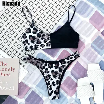 Riseado Sexy Bikini Push Up Naiste Ujumistrikoo Supelrõivad 2021 Leopard Printida Bikiinid Komplekti Segast Brasiilia Biquini Suvel Beachwear