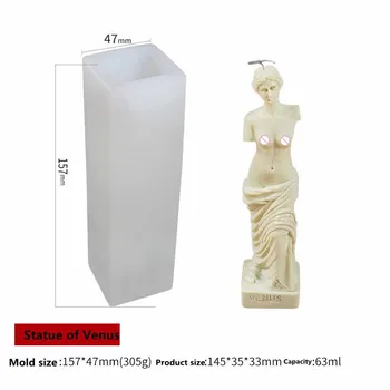 Rooma Veerus Silikoon Küünal Hallituse 3D Venus Lõhnav Käsitsi valmistatud Vaha Küünla Hallitusseened Inimese Keha Kipsist Valuvormi Käsitöö Teenetemärgi Vahendid