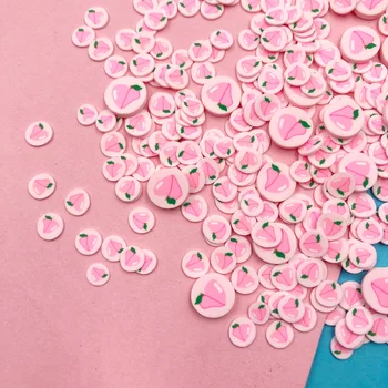 Roud Shap Virsiku Viilud Polymer Clay Sprinkles jaoks Käsitöö DIY Külalisteraamatusse Nail Art Teenetemärgi Plastikust klei Väike Armas Muda Osakesed
