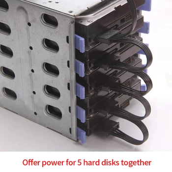 SATA 15-Pin Power Adapter Chia DIY Molex 4pin IDE 1 kuni 5 SATA 15Pin Kõvaketta Toide, Splitter Kaabel Juhe
