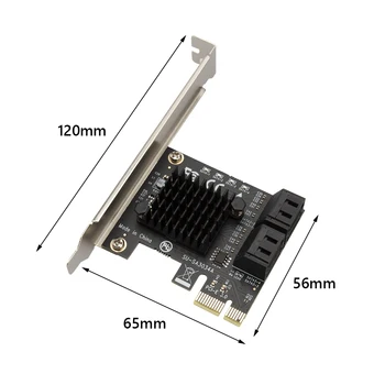 SATA PCIe Adapter 4 Porti SATA-III-PCI Express 3.0 X1 Töötleja Laiendamine Mälukaart Ühilduvad PCI-E X4/X8/X16 6Gbps