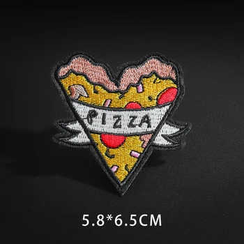 Sidruni pizza cartoon toidud Vikerkaar žest muster plaastrid sulejope T-särk DIY teenetemärgi pääsme rõivamanused