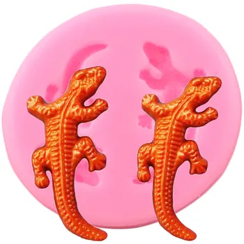 Sisalik Silikoonist Vormid Gecko Salamander Cupcake Torukübar Fondant Kook Dekoreerimiseks Vahendid Vaik Savi Kommi, Šokolaadi Gumpaste Hallitusseened