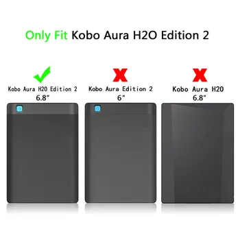 Smart Nahast Kobo Aura H20 Edition 2 Juhul Ultra Slim Põrutuskindel Kate Funda jaoks Kobo Aura H2o Edition 2 Auto Magada, ärgata