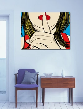 Ssshhh! Kuulsa Disaini Deborah Azzopardi lõuend prindi plakat Home Decor Õli, lõuend Maali Tüdruk Seina Pildid elutuba