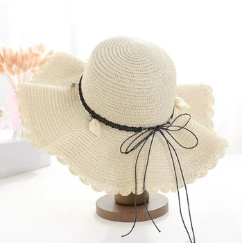 Suvel Lai Nokk Päike Müts Naiste Straw Hat Kork Väljas Puhkus Lady Beach Vabaaja Lilleline Müts