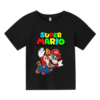 Suvel t-särk Puuvillane T-särk Klassikaline Mängud Mario Bros T-särgid Poistele Tüdrukute Lapsed tops t-särk Lühikeste Varrukatega Kids Riided