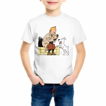 Suvel Top Kids T-Särgid 3D Cartoon Tintini Seiklus Klassikaline Animatsioon Poisid/Tüdrukud/Baby T-särgid, Tees Kohandatud Vabaaja Tshirts M24-1
