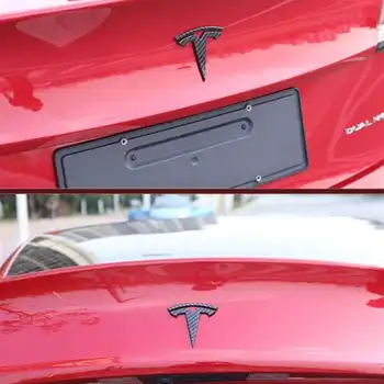 Süsinikkiust Mustri Tesla Model 3 Y X S Logod Auto Rooli Plaaster Teenetemärgi Muudetud Tarvikud Pea Saba Box