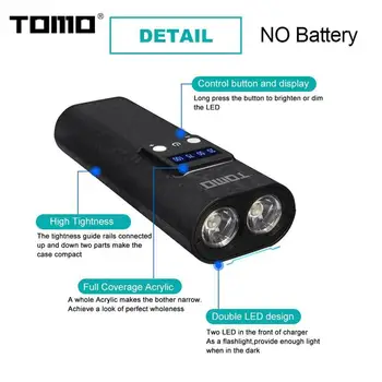 TOMO Q2 USB Li-ion Intelligentne DIY Mobile Power Bank Aku Taskulamp LCD Kaasaskantavate Juhul Smart Laadija Z4J6