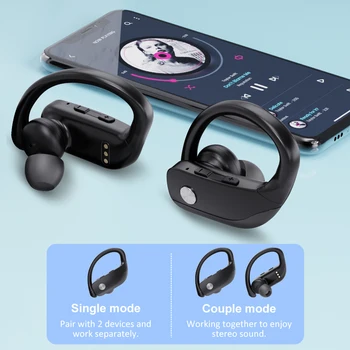 Traadita TWS Kõrva Konks Müra Vähendamise 9D Stereo Heli Earbuds Sport Bluetooth HD Laadimise Kasti Kõrvaklapid Kõrvaklapid Veekindel