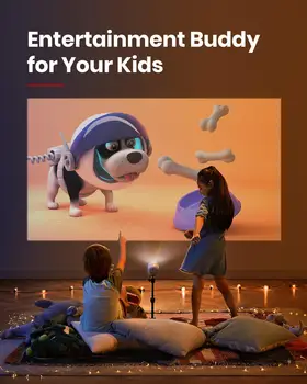 Udu Astro mini-projektor, väike-projektor, mis on ideaalne lastele, kellel on 100 ANSI luumenit, Android 7.1