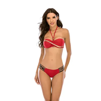 Ujumispüksid Naine 2020 Push Up String Bikinis Set Pluss Suurus XL Läikiv Ujumistrikood Supelrõivad Brasiilia Biquini Suvel Beachwear