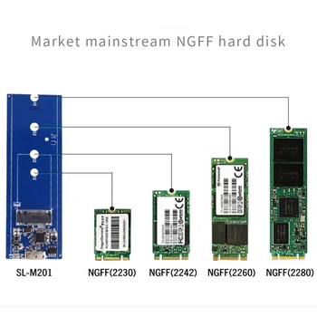 USB-3.1 C-Tüüpi M. 2 SSD Ruum Mobile Box NGFF Solid State Drive HDD Adapter Puhul, mille USB-Kaabel, Kott Uus