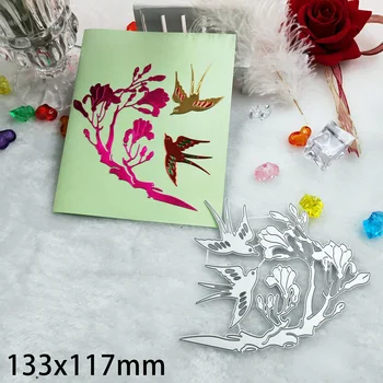 Uued Linnud ja Lilled Metalli Lõikamine Sureb DIY Scrapbooking Šabloon Paber-Kaardi Dekoratiivsed Käsitöö Reljeef Surra