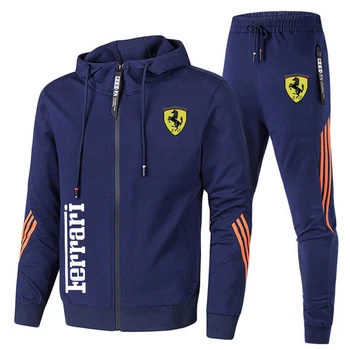 Uus Ferrari trükitud spordirõivad meeste soe meeste ülikond spordirõivad sobiks puuvillane topp + püksid, spordirõivad, meeste spordi ülikond