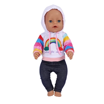 Uus Jope 43 cm Doll Riided Vikerkaar Hupparit Baby Born Riided Uuestisündinud Nukk Tarvikud Nukk Kohandamine Asjade Tüdruk Mänguasjad