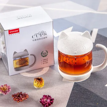 Uus Loominguline Tee Kurn Kass Monkey Tee Infuser Cup Rohi Teekann Teabags Tee & Kohvi Filter Drinkware Jõulud Kingitus