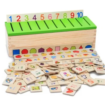 UUS Montessori Haridus-Puidust Mänguasjad Matemaatilisi Teadmisi Klassifikatsioon Kognitiivse Sobitamine Kid Kognitiivse Sobitamine Kasti Kingitused