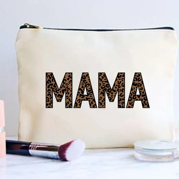 Uus Soft Lõuend Mama Leopard Printida Muster Naised Reisi Ladustamise Kotid Tualett Korraldaja Armas Kosmeetika Kott Kaasaskantav Moodustavad Kotid