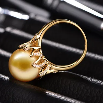 Valgus-Kollane Kuld Värvi Ring Pärlid Sõrme Sõrmus Rhinestone jaoks Aastapäeva Kingitus Ehted