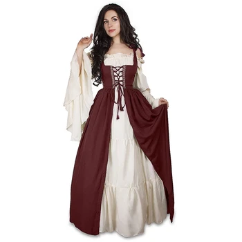 Vestido Keskaja de S-6XL, disfraz de Halloween para mujeres, Vestido de princesa de talla grande