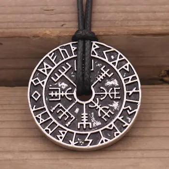 Viking Island Vegvisir Kiiver Rune Ringi Kaelakee magic meeste Amulett Ripats Põhjamaade Viking Rune Valknut Wicca Ehted wholesal