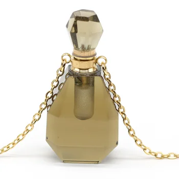 Võlu Crystal Parfüümi Pudeli Ketid Kaelakee Roostevabast Terasest Amethysts Kaelakee Naiste Reiki Ravib Partei Ripats Kaelakee