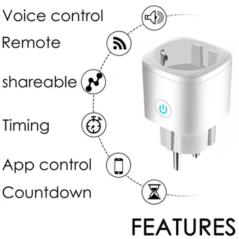 WiFi Smart Pistik Seinakontakti Tuya Remote Control Monitor Power Kodutehnika Smart Pistik Töötab Alexa/Google Kodu Nr Rummu Vaja