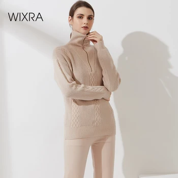 Wixra Naiste Kudumise Lukuga Kõrge Kaelusega Kampsun 2021 Sügis-Talve Uus Kuum Pehme Hubane Pullover Naine Top Riided