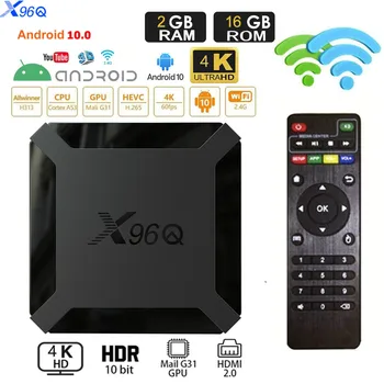 X96Q Android 10.0 Smart TV BOX 2GB 16GB Allwinner H313 Quad Core 4K Mini Set top kiire tv box 2.4 G Wifi Youtube ' i pk X96