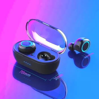 Y50 Bluetooth Kõrvaklapid 5.0 TWS Traadita Headphons Kõrvaklapid Earbuds Stereo Gaming Headset Koos Aku Kast Telefon
