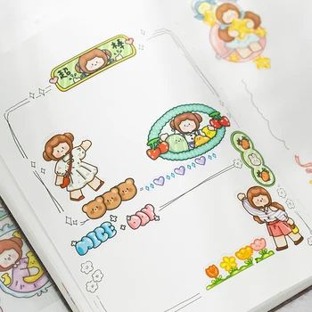 Yoofun 2 lehed Cute cartoon PVC üleandmise kleebis Scrapbooking Pulga Label Päevik Albumi Kujundusest Kleebised Kawaii korea Kirjatarvete