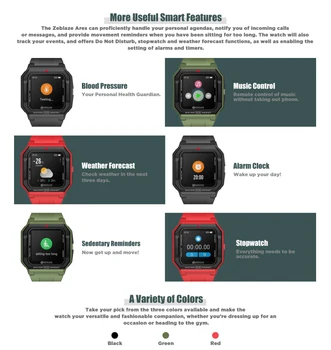 Zeblaze Ares Smart Watch Spordi Käekell Veekindel Bluetooth-5.0 Heart Rate Tracker Smartwatches Android ja iOS
