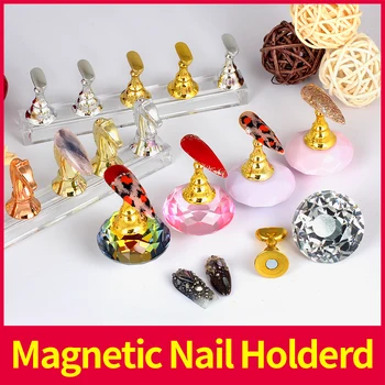 1 Komplekt Magnet Küünte Omanik Tava Vitriin Akrüül Crystal, Mis Näitab Riiul Nail Art Tool 8 Värvi Küünelakk Vitriin