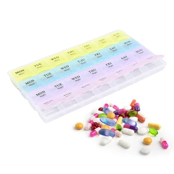 1 Rida / 2 R / 3 R / 4 Rida 7 Päeva Nädalas Tablett Pill Box Omanik Meditsiin Ladustamise Korraldaja Konteineri Korral